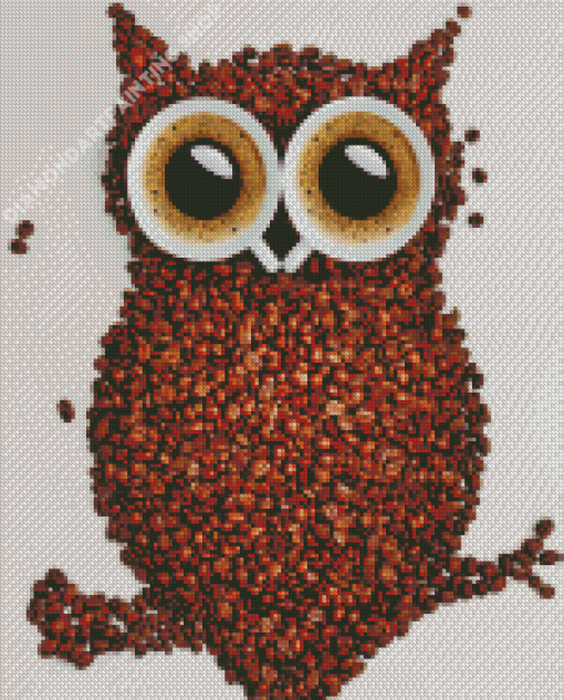 Coffee Bean Owl Bird Diamond Painting