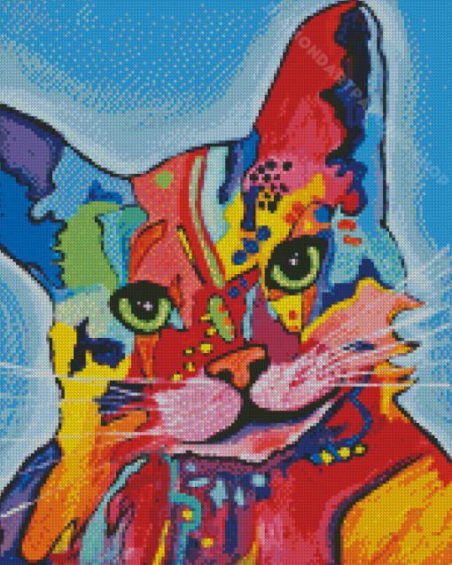 Colorful Abstract Cat Diamond Painting