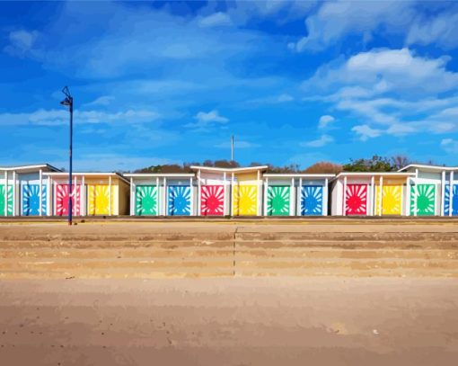 Colorful Huts In Mablethorpe Diamond Painting