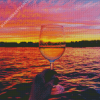 Colorful Sunset Wine Glass Diamond Painting