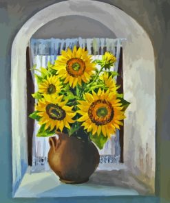 Cool Sunflower By The Window Diamond Painting