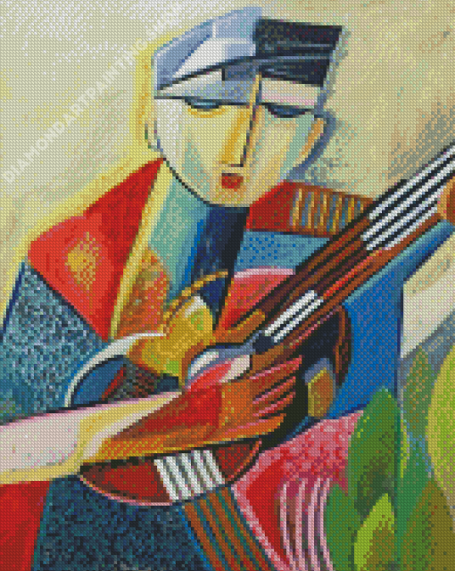 Cubism Guitarist Art Diamond Painting