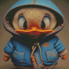 Cute Mad Duck In A Suit For Diamond Painting