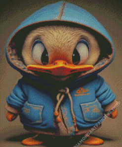 Cute Mad Duck In A Suit For Diamond Painting