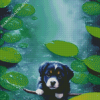 Cute Black And White Puppy For Diamond Painting