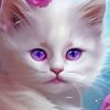 Cute White Cat Diamond Painting