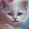 Cute White Cat Diamond Painting