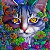 Floral Cat Diamond painting