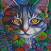 Floral Cat Diamond painting