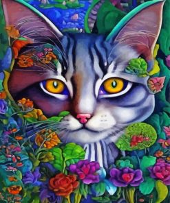 Floral Cat Diamond painting