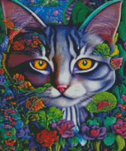 Floral Cat Diamond painting