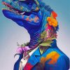 Floral Dinosaur Diamond Painting