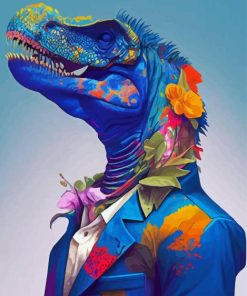 Floral Dinosaur Diamond Painting