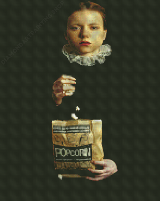 Girl Eating Pop Corn Photography By Romina Ressia Diamond Painting