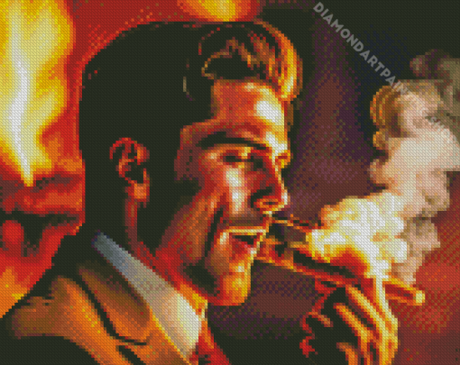 Man Smoking Diamond Painting