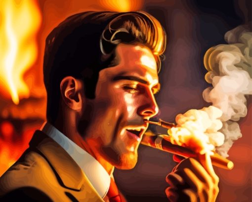 Man Smoking Diamond Painting