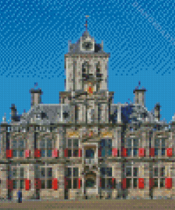 Netherlands Delft Town Hall Diamond Painting