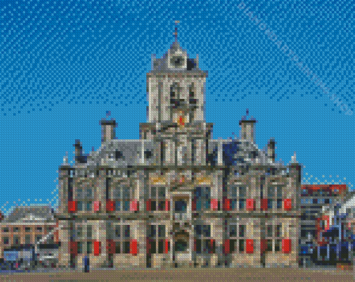 Netherlands Delft Town Hall Diamond Painting