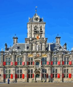 Netherlands Delft Town Hall Diamond Painting