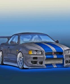 Nissan R34 Car Diamond Painting