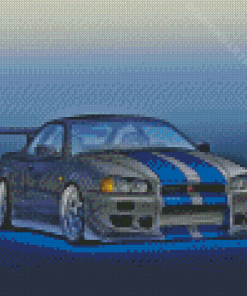 Nissan R34 Car Diamond Painting