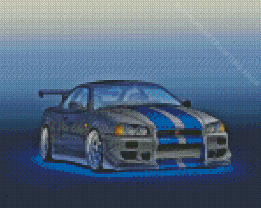 Nissan R34 Car Diamond Painting