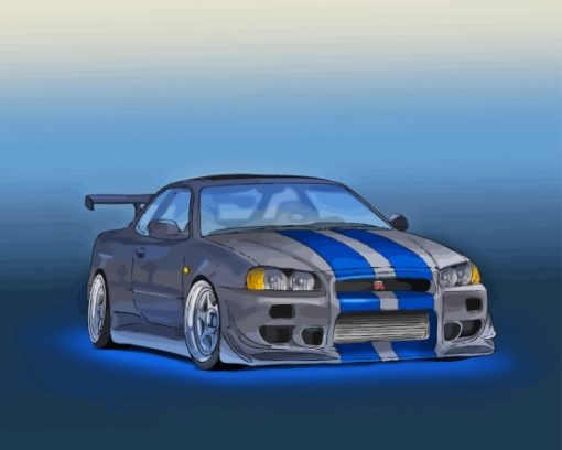 Nissan R34 Car Diamond Painting