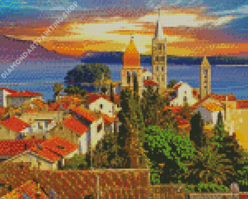 Opatija Croatia At Sunset Diamond Painting