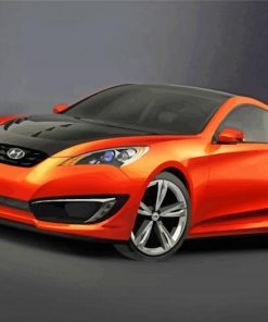 Orange Hyundai Genesis Car Diamond Painting