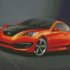 Orange Hyundai Genesis Car Diamond Painting