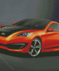 Orange Hyundai Genesis Car Diamond Painting