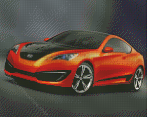 Orange Hyundai Genesis Car Diamond Painting