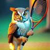 Owl Playing Tennis Diamond Painting