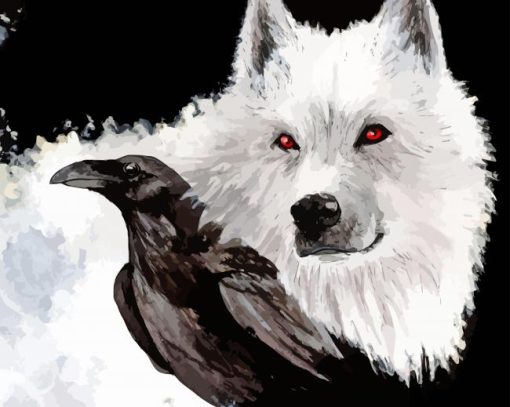 Raven And Wolf Diamond Painting