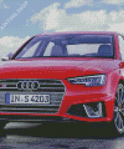 Red Audi S4 Sport Car Diamond Painting