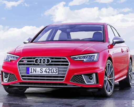 Red Audi S4 Sport Car Diamond Painting