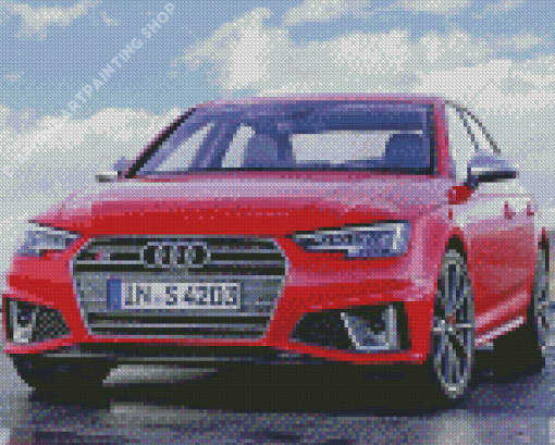 Red Audi S4 Sport Car Diamond Painting