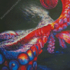 Red Abstract Octopus Diamond Painting