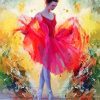 Red Ballerina Dancer Art Diamond Painting