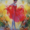 Red Ballerina Dancer Art Diamond Painting