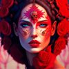 Red Goreous Lady Diamond Painting