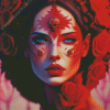 Red Goreous Lady Diamond Painting