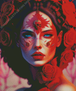 Red Goreous Lady Diamond Painting