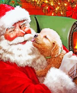 Santa And Puppy Diamond Painting