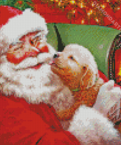 Santa And Puppy Diamond Painting