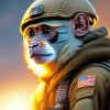 Soldier Monkey Diamond Painting