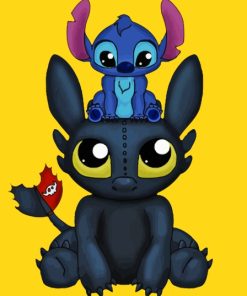 Stitch And Toothless Diamond Painting