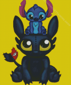 Stitch And Toothless Diamond Painting