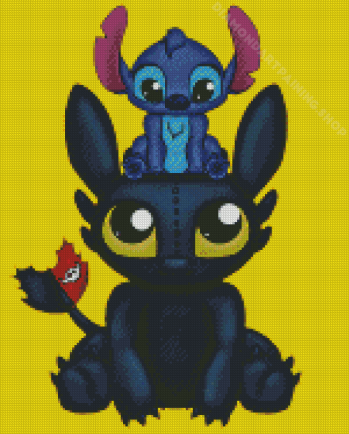 Stitch And Toothless Diamond Painting