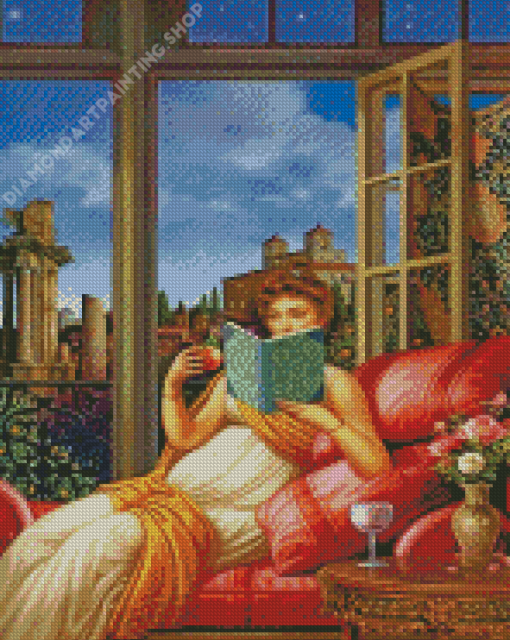 Vintage Reading Woman Diamond Painting